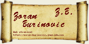 Zoran Burinović vizit kartica